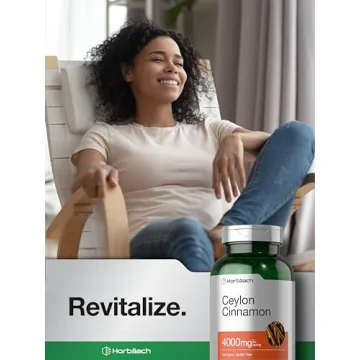 Premium Horbaach Ceylon Cinnamon Capsules 4000mg - 250 Count