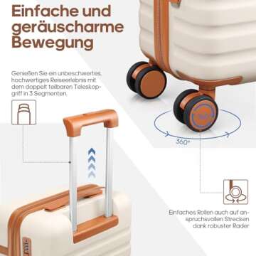 UKEIN 3 Piece Luggage Set with Spinner Wheels and TSA Lock