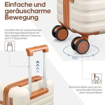 UKEIN 3 Piece Luggage Set with Spinner Wheels and TSA Lock