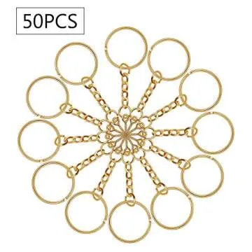 BonaGrand 50pcs Split Key Ring Set for Craft Charm Making