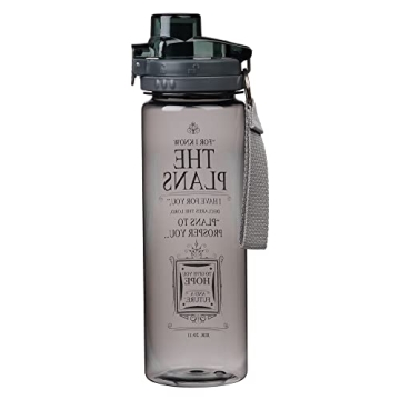Inspirational Black Sports Water Bottle 28 oz BPA-Free