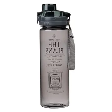 Inspirational Black Sports Water Bottle 28 oz BPA-Free