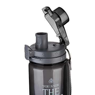 Inspirational Black Sports Water Bottle 28 oz BPA-Free