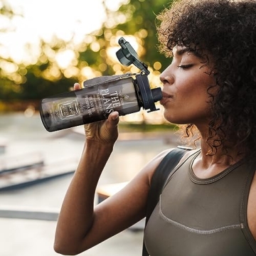 Inspirational Black Sports Water Bottle 28 oz BPA-Free