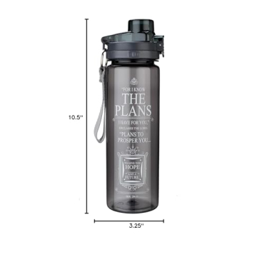 Inspirational Black Sports Water Bottle 28 oz BPA-Free