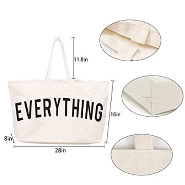 LLYLIU Large Canvas Tote Bag for Eco-Friendly Shopping