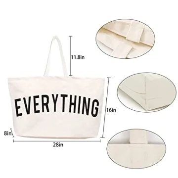 LLYLIU Large Canvas Tote Bag for Eco-Friendly Shopping
