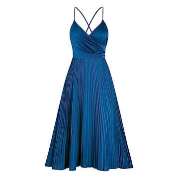 ZAFUL Womens Satin Sexy Backless Party Midi Dress