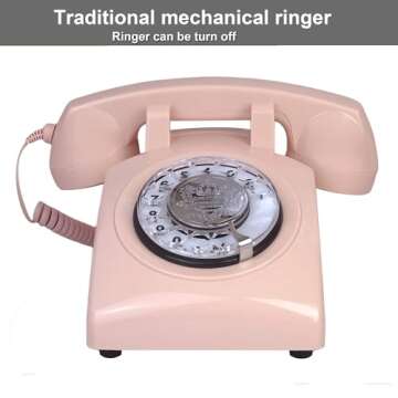 Landline Telephones, TelPal Corded Telephone Classic Rotary Dial Home Phones Antique Vintage Phone of 1930s Old Fashion Business Telephone Home Office Decor