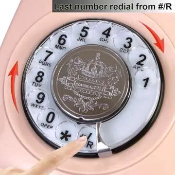 Landline Telephones, TelPal Corded Telephone Classic Rotary Dial Home Phones Antique Vintage Phone of 1930s Old Fashion Business Telephone Home Office Decor