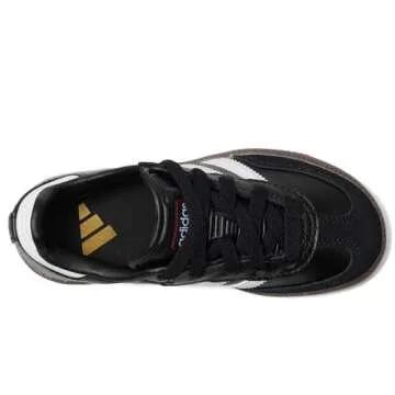 adidas Samba Indoor Sneaker, Black/White/Gum, 4.5 US Unisex Big Kid