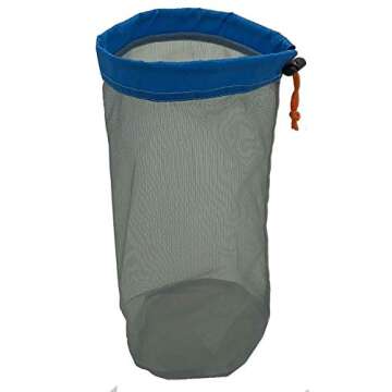 Small to XXLarge 5 Pcs Alemon Ultralight Nylon Mesh Bags Sleeping Bag Ditty Sacks Drawstring Storage Bag for Travelling Hiking, Set of 5