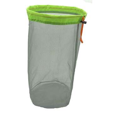 Small to XXLarge 5 Pcs Alemon Ultralight Nylon Mesh Bags Sleeping Bag Ditty Sacks Drawstring Storage Bag for Travelling Hiking, Set of 5