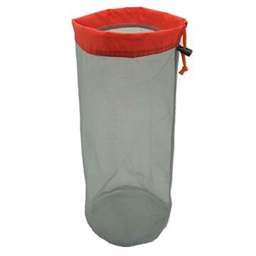 Small to XXLarge 5 Pcs Alemon Ultralight Nylon Mesh Bags Sleeping Bag Ditty Sacks Drawstring Storage Bag for Travelling Hiking, Set of 5