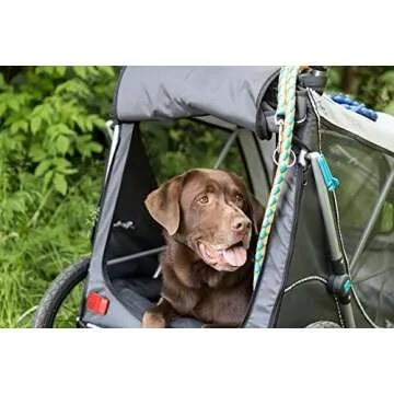 TRIXIE Quick-Fold Convertible Dog Bike Trailer, Carrier for Medium Dogs up to 66 lbs, Quick Set-up and Fold Down, Easily Converts to Pet Stroller
