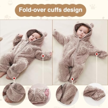 XIFAMNIY Newborn Baby Winter Snowsuit - Adorable Bear Onesie