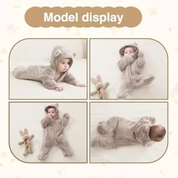 XIFAMNIY Newborn Baby Winter Snowsuit - Adorable Bear Onesie
