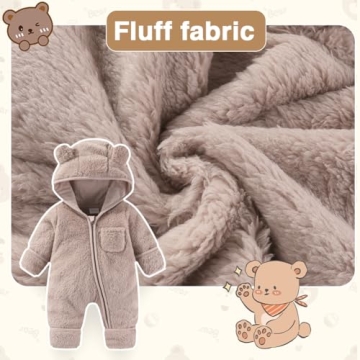 XIFAMNIY Newborn Baby Winter Snowsuit - Adorable Bear Onesie