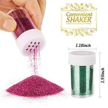 LEOBRO 18 Pack Fine Glitter for Crafting Projects