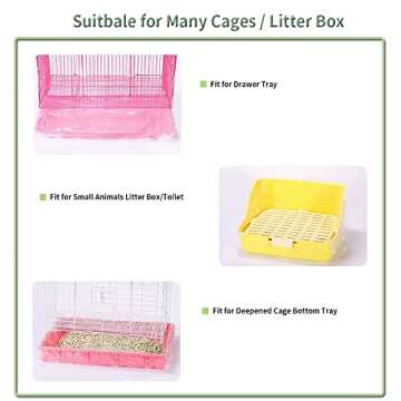 30 Pcs Guinea Pig Disposable Cage Liner, Rabbit Leak Proof Litter Box Bags, Small Animals Large Plastic Mats Film for Birds, Hedgehog, Chinchilla, Parrot, Rats Litter Pan