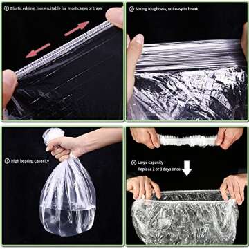 30 Pcs Guinea Pig Disposable Cage Liner, Rabbit Leak Proof Litter Box Bags, Small Animals Large Plastic Mats Film for Birds, Hedgehog, Chinchilla, Parrot, Rats Litter Pan