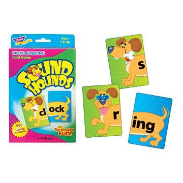 Trend Enterprises: Sound Hounds Word Building Card Game, Match Word Beginnings with Endings to Spell Words and Score Points, Make Over 400 Words, 1 to 4 Players, for Ages 7 and Up