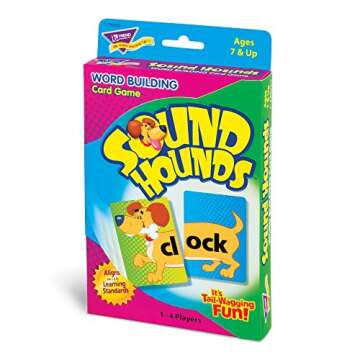 Trend Enterprises: Sound Hounds Word Building Card Game, Match Word Beginnings with Endings to Spell Words and Score Points, Make Over 400 Words, 1 to 4 Players, for Ages 7 and Up