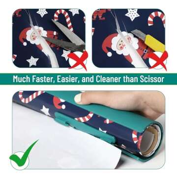 Mr. Pen- Wrapping Paper Cutter, 2 pcs, Deep Teal, Gift Wrap Cutter Tool, Christmas Gift Wrapping Paper Cutter Slider, Gift Wrapping Tool, Christmas Paper Cutter, Wrapping Paper Roll Cutter