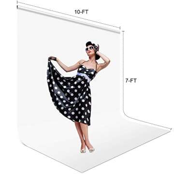 Aimosen 10x7 FT White Photography Backdrop for All Events