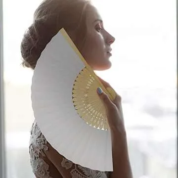 Yookeer 70-Piece White Hand Held Fans for Events and Crafts
