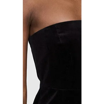 Theory Women's Strapless Velvet Mini Dress in Black