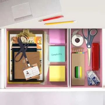 Simple Houseware Foldable Cloth Storage Box Closet Dresser Drawer Divider Organizer Basket Bins for Underwear Bras, Pink (Set of 12)