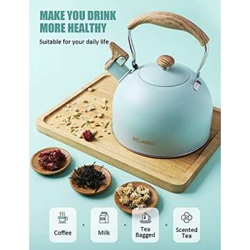 BELANKO Whistling Tea Kettle Stovetop, Surgical-Grade Stainless Steel Tea pot Kettles with Stay-Cool...