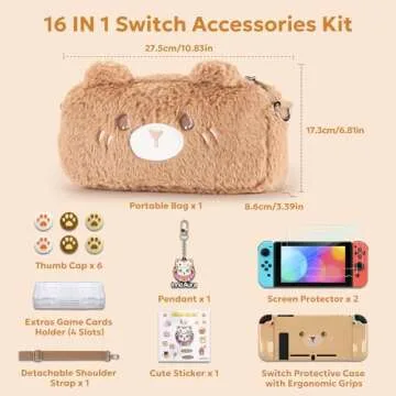 Switch Case for NS Switch, innoAura 16 in 1 Switch Accessories Bundles with Switch Carrying Case, Sw...