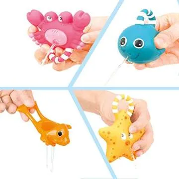 Bath Toy, Fishing Floating Bath Squirters Toy and Water Spoon with Organizer Bag(8 Pack), KarberDark...