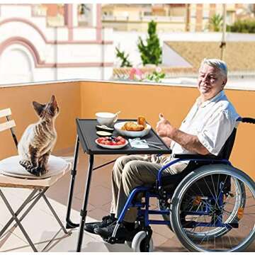 Adjustable TV Tray Table - TV Dinner Tray on Bed & Sofa, Comfortable Folding Table with 6 Height & 3 Tilt Angle Adjustments by HUANUO (2 pack)