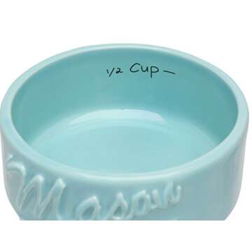 Sparrow Decor Mason Jar Measuring Cups Set - Set of 4 Ceramic Measuring Cups (1/4, 1/3, 1/2, 1 Cup) in Rustic, Antique, Farmhouse Design Perfect for Your Kitchen (Blue)