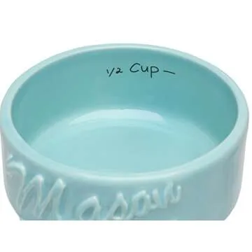 Sparrow Decor Mason Jar Measuring Cups Set - Set of 4 Ceramic Measuring Cups (1/4, 1/3, 1/2, 1 Cup) in Rustic, Antique, Farmhouse Design Perfect for Your Kitchen (Blue)