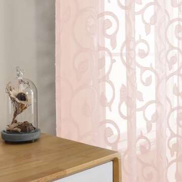 Elegant OWENIE Blush Sheer Curtains for Every Room