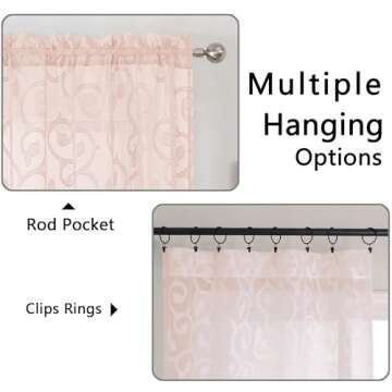 Elegant OWENIE Blush Sheer Curtains for Every Room