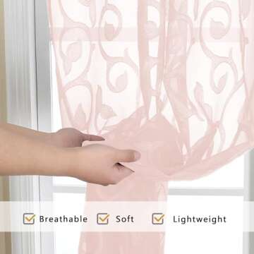 Elegant OWENIE Blush Sheer Curtains for Every Room