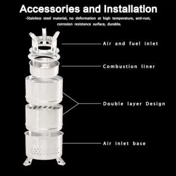 Vipush Portable Tabletop Fire Pit - 5.5 x 9 inch Mini Fireplace Camping Stove Survival Solo Stove with Carry Bag, Outdoor Fire Pit for Picnic Backpacking Hiking Traveling