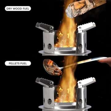 Vipush Portable Tabletop Fire Pit - 5.5 x 9 inch Mini Fireplace Camping Stove Survival Solo Stove with Carry Bag, Outdoor Fire Pit for Picnic Backpacking Hiking Traveling