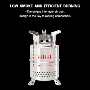 Vipush Portable Tabletop Fire Pit - 5.5 x 9 inch Mini Fireplace Camping Stove Survival Solo Stove with Carry Bag, Outdoor Fire Pit for Picnic Backpacking Hiking Traveling