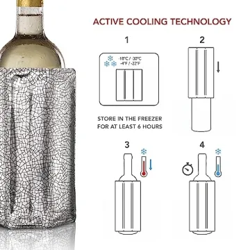 Vacu Vin Wine Chiller Sleeve - Flexible, Reusable Wine Cooler