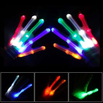 TOPTOY LED Light Up Gloves for Kids' Fun Gifts