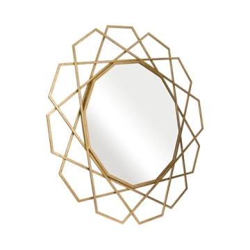 Stunning 35" Round Geometric Wall Mirror for Any Room