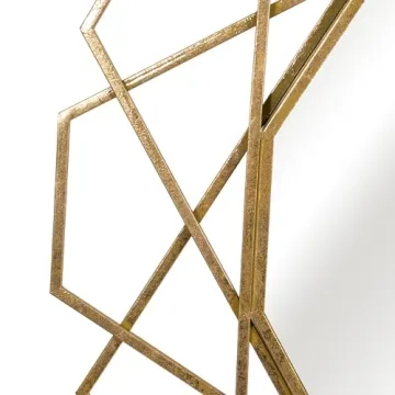 Stunning 35" Round Geometric Wall Mirror for Any Room