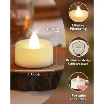 Homemory 24-Pack LED Tea Lights for Safe Ambiance