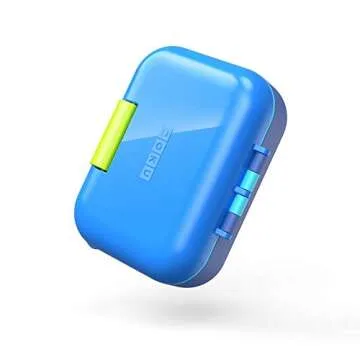 ZOKU - Mini Bento Box for Kids, Stackable, Lightweight, Leakproof, for Children, Kid Friendly Latch, Easy to Clean (Bento Jr) (Blue)